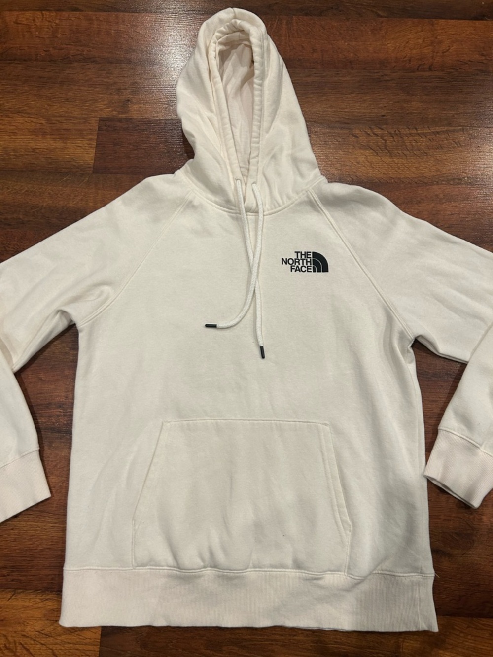 The North Face "Never Stop Exploring" Graphic White Hoodie Women’s Medium